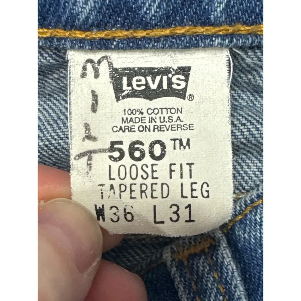 Levi's 560 Men's Loose Fit Tapered Leg Blue Jeans - Size‎ 36x31 (35x30.5)*